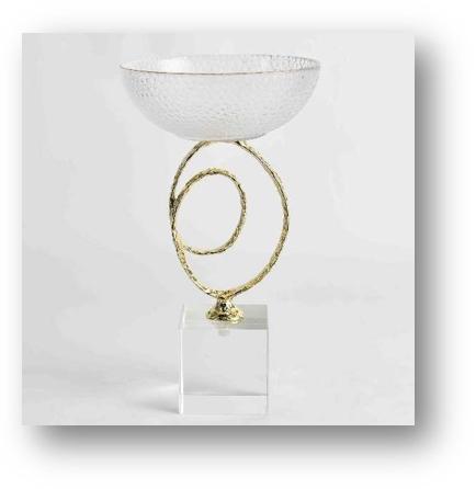 Plateau de Fruits Verre & Cristal – Doré & Blanc