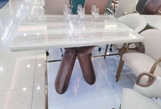 TABLE MARBLE WOOD VENEER
